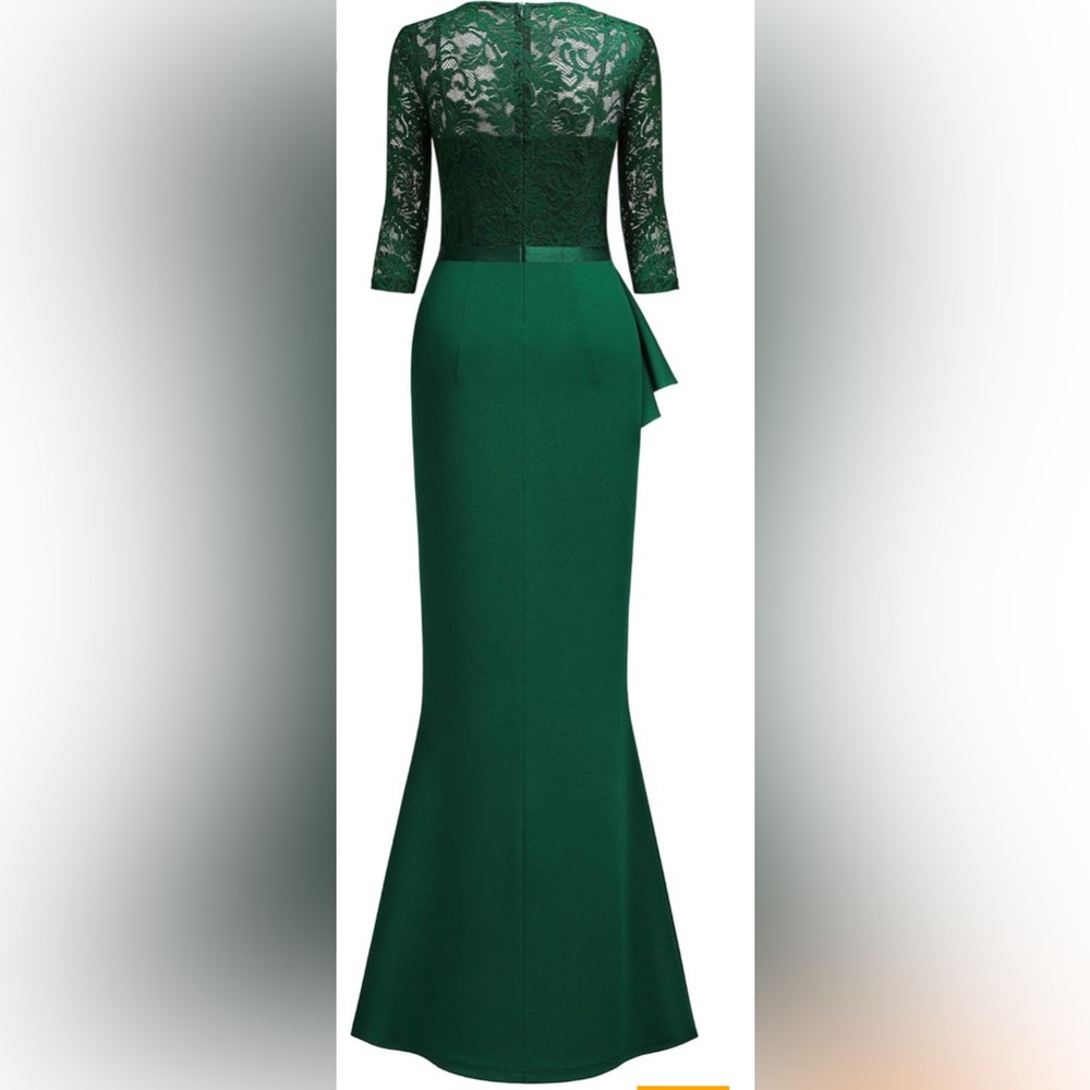 Green Maxi Pencil Dress with Tie Front for Cocktail